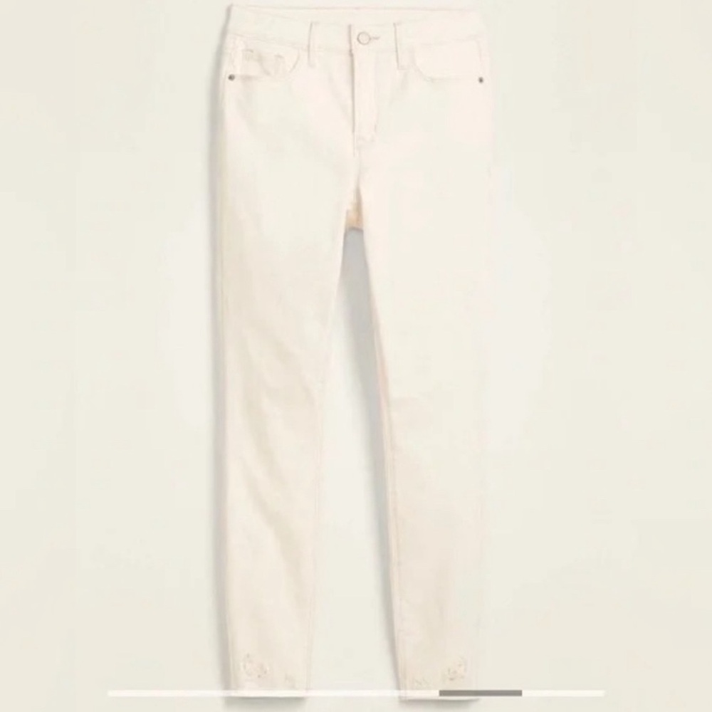 Old Navy High-Waisted Rockstar Super Skinny Off-White Ankle Jeans Size 2 NWT - Picture 2 of 12